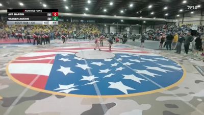 130 lbs 7th Place Match - Ava Harbin, Dickinson Wrestling Club vs Vayden Austin, Sheridan Wrestling Club
