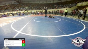 43 lbs Round Of 16 - Hudson Lemaire, Boneyard Wrestling Academy vs Bodee Coffman, Piedmont