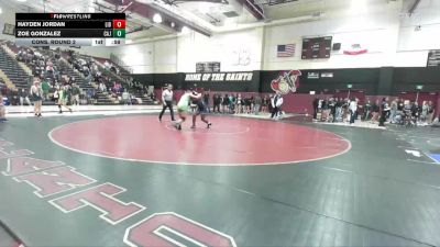 155 lbs Cons. Round 2 - Zoe Gonzalez, Cajon vs Hayden Jordan, Liberty (Winchester)