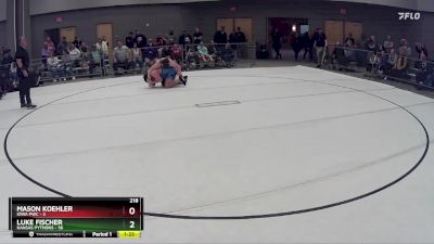 218 lbs Round 5 (8 Team) - Luke Fischer, Kansas Pythons vs Mason Koehler, Iowa PWC