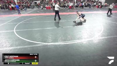 100 lbs Cons. Semi - Jayce Karmasin, Ozaukee Warriors vs Colt Hoffman, Laona-Wabeno