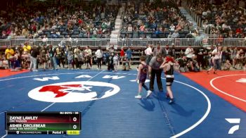 56 lbs Cons. Round 4 - Zayne Lawley, CWC Thunder vs Asher Circlebear, Camel Kids Wrestling