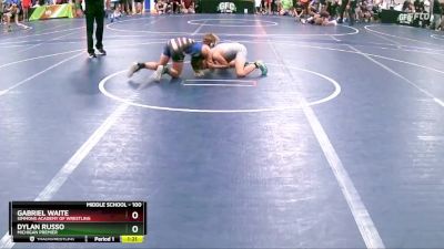 100 lbs Champ. Round 2 - Gabriel Waite, Simmons Academy Of Wrestling vs Dylan Russo, Michigan Premier