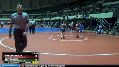 72 lbs Cons. Semi - Griffin Landis, Ocean Lakes Wrestling Club vs Sebastian Radley, Williamsburg Wrestling Clib