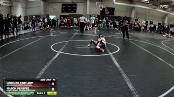 45 lbs Cons. Semi - Mason Menefee, Kent County Junior Wrestling vs Lorenzo Partlow, BullDawgs Wrestling Club