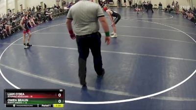 95 lbs Round 3 (6 Team) - Owen Braun, North Dakota 1 vs Liam O`Dea, Wyoming Renegades