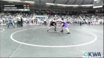 106 lbs Quarterfinal - Grason Baker, Mannford Pirate Youth Wrestling vs LAMORIE HARBERT, KIPP TULSA