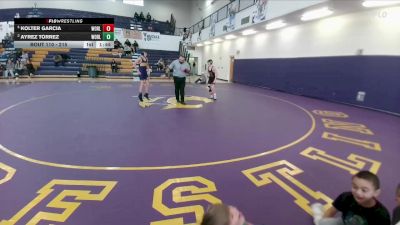 215 lbs Round 4 - Ayrez Torrez, Worland vs Kolter Garcia, Worland