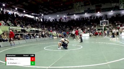 145 lbs Quarterfinal - Dillon Graham, Indianapolis Cathedral vs Nayl Sbay, Carmel