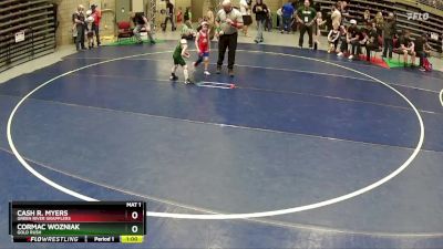 45 lbs Cons. Round 4 - Cash R. Myers, Green River Grapplers vs Cormac Wozniak, Gold Rush