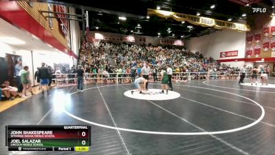 155 lbs Quarterfinal - John Shakespeare, Wyoming Indian Middle School vs Joel Salazar, Lincoln Middle School
