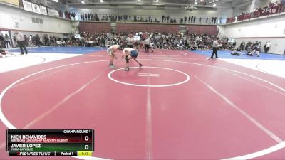 132 lbs Champ. Round 1 - Nick Benavides, American Leadership Academy Gilbert vs Javier Lopez, Yuma Catholic