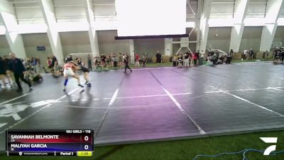 118 lbs Cons. Round 3 - Savannah Belmonte, CA vs Maliyah Garcia, ID