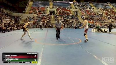 145 lbs Quarterfinal - Carson Hildre, 1-Velva vs Vinnie Ruppell, Carrington