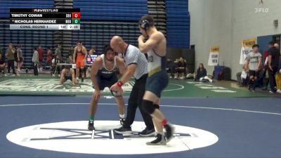 174 lbs Cons. Round 1 - Timothy Cowan, California Baptist vs Nicholas Hernandez, Menlo (Calif.)