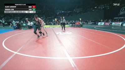 3A Boys 157 lbs Champ. Round 1 - Alex Lessor, Neah-Kah-Nie Boys vs Riggs Lym, Lakeview Boys