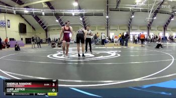 197 lbs Quarterfinal - Luke Justice, West Liberty vs Andrija Ivanovic, Gannon University