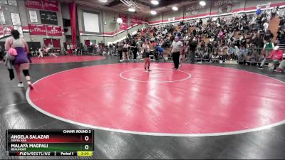 170 lbs Champ. Round 3 - Malaya Magpali, Beaumont vs Angela Salazar, Santa Ana