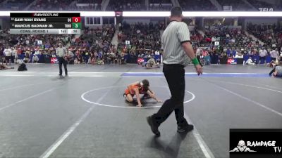 64 lbs Cons. Round 1 - Saw-wah Evans, Ogden`s Outlaws vs Marcus Badwan Jr., Team Of Hard Knox