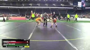 Girls - 170 lbs Quarterfinal - Khloe Williams, Clio HS vs Makayla Gowell, Manton HS