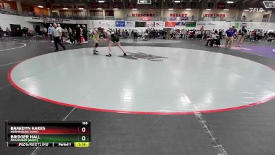 165 lbs Cons. Round 3 - Braedyn Rakes, Morningside (Iowa) vs Bridger Hall, Providence (Mont.)