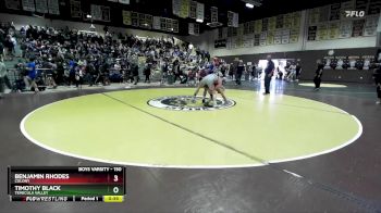 150 lbs Cons. Round 1 - Timothy Black, Temecula Valley vs Benjamin Rhodes, Colony
