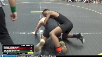 90 lbs Cons. Round 3 - Cyrus Woodberry, Silverback Academy vs Bronson Shinkonis, Michigan Matcats