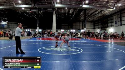 106 lbs Quarterfinals (8 Team) - Kalob Rodriguez, WRESTLING WAREHOUSE vs Mason George, SHENANDOAH VALLEY WRESTLING CLUB