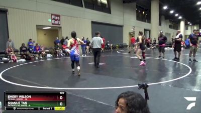 130 lbs Round 5 (6 Team) - Emery Wilson, TN AAU- Havok vs Shanue Tan, Patriots WC White