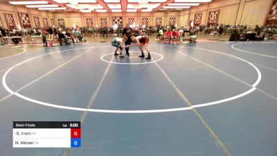 136 lbs Semifinal - Garrett Irwin, Pa vs Noah Weiser, Pa