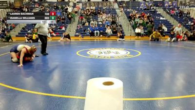 142 lbs Cons. Semi - Isabella Williams, Brookfield vs Lauren Bachman, Fox Chapel Area Hs