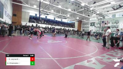 113 lbs Champ. Round 2 - Cade Leonard, Redondo Union vs Aston Chiamulon, South Torrance