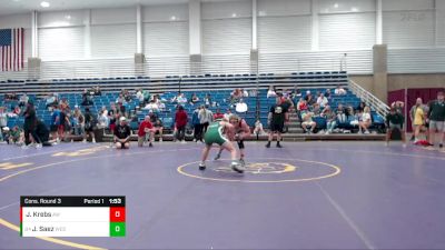 141 lbs Cons. Round 3 - Jake Saez, Westfield vs Jonathan Krebs, Ares WC