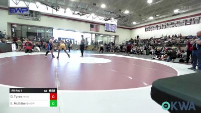 110 lbs Rr Rnd 1 - Draven Tyree, Hennessey Takedown Club vs Easton McGilbert, Midwest City Bombers Youth Wrestling Club