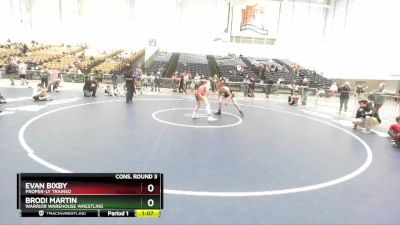 128 lbs Cons. Round 3 - Evan Bixby, Proper-ly Trained vs Brodi Martin, Warrior Warehouse Wrestling