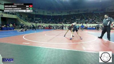 92 lbs Round Of 16 - Sinclair Reece, Broken Arrow Girls Junior High vs Savannah Carrasco, Union Girls JH