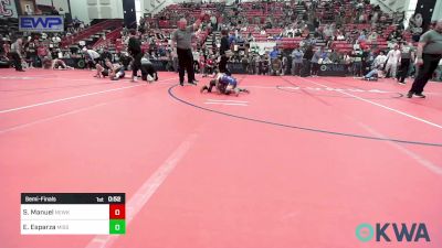 46 lbs Semifinal - Stetson Manuel, Newkirk Takedown Club vs Eliasz Esparza, Mission Wrestling Club