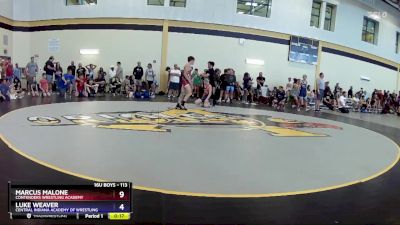 113 lbs Quarterfinal - Marcus Malone, Contenders Wrestling Academy vs Luke Weaver, Central Indiana Academy Of Wrestling