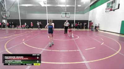 100 lbs Semifinal - Mackenzie Graves, Threestyle Wrestling Of Oklahoma vs Mckenzy Mason, Team Owls Wrestling Club