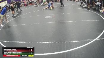 125 lbs Quarterfinal - Benjamin Middleton, Blue Steele vs Brayden Keys, KC Elite Training Center