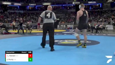 195 lbs Quarterfinal - Luke Hansen, Roncalli vs John Purdy, Castle