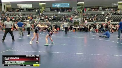 100 lbs Cons. Semi - Ellie Johnson, Cobra vs Tenley Hemmingsen, Powerhouse Wrestling Club