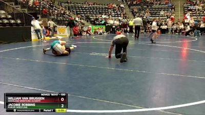 100 lbs 1st Place Match - Jacobie Robbins, Purler Wrestling vs William Van Bruggen, Siouxland Wrestling Academy