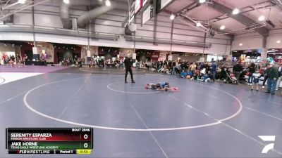 52 lbs Cons. Round 2 - Jake Horne, Texas Eagle Wrestling Academy vs Serenity Esparza, Mission Wrestling Club