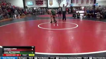 160 lbs Quarterfinal - Dominic Lopez, New London vs Cole Rettenmaier, Dubuque Hempstead