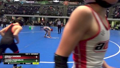 85 lbs Quarterfinal - Joshua Sanders, Red Cobra vs Cayden Podeweltz, Wrestling Factory