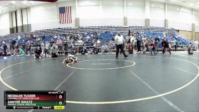 53 lbs Cons. Round 3 - Nichalos Tucker, Columbia City Wrestling Club vs Sawyer Shultz, Midwest Xtreme Wrestling