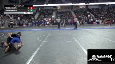 95 lbs Cons. Round 2 - Casen Martin, Bourbon County vs Parker Harts, Kiowa County