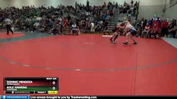 165 lbs Champ. Round 2 - Kole Hawkins, Cedaredge vs Dominic Mendoza, Grand Valley