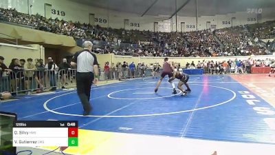 128 lbs Consi Of 64 #2 - Quinton Silvy, Hefner Middle School vs Vicente Gutierrez, Clinton, Ok